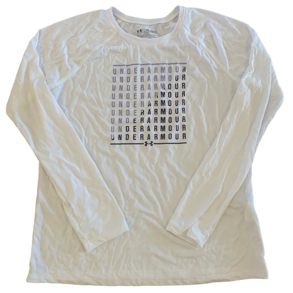Girls Under Armour Long Sleeve White Shirt YXL